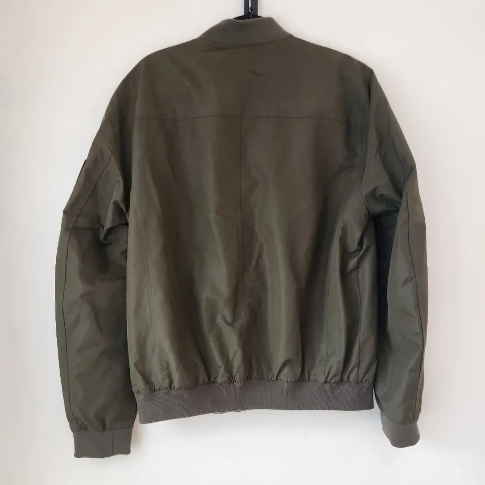 Michael Kors Olive Green Bomber Jacket Full-Zip Military Utility Men's M - Picture 3 of 12